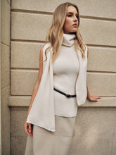 Sleeveless Knit Vest with Scarf