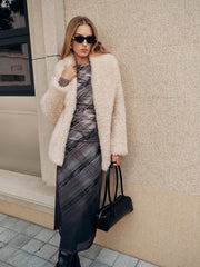 Faux Fur Belted Coat