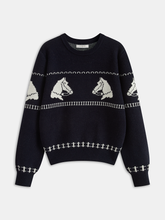 Horse-Pattern Wool-Blend Sweater