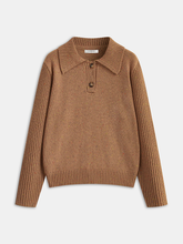 Subtle Fleck Detail Wool-Blend Knit Polo Sweater