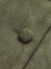 Suede Effect Cinched Waist Jacket