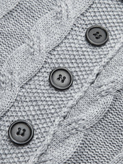 Button-Front Cable Knit Cardigan