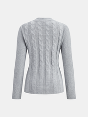 Button-Front Cable Knit Cardigan