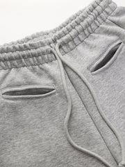 Curved-Leg Drawstring Sweatpants