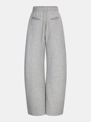 Curved-Leg Drawstring Sweatpants