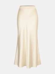 Satin Cowl Neck Top and Skirt Set