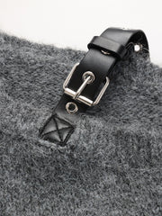 Buckle Detail Wool-Blend Sweater