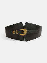 Metal Buckle Wide Elastic Waist Belt