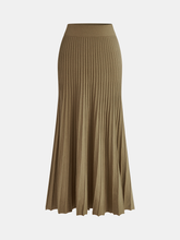 Flared Hem Knit Midi Skirt