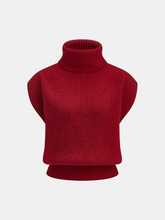 Turtleneck Ribbed Sweater Vest