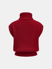 Turtleneck Ribbed Sweater Vest