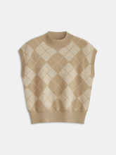 Argyle Knit Sleeveless Vest