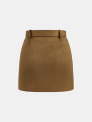 Belted Suede Mini Skirt
