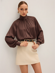 Satin Turtleneck Bodysuit