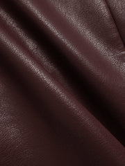 Collared Faux Leather Cropped Cross-Front Top