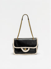 Chain Strap Shearling Trim Shoulder Bag