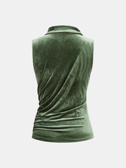 Velvet Draped Sleeveless Top