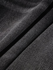 Washed Denim Curved-Leg Jeans