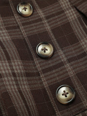 Plaid Wide-Leg Pants with Back Elastic Waist