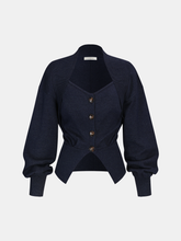 Cinched Waist Button-Front Knit Cardigan