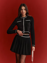 Contrast Trim Cropped Cardigan