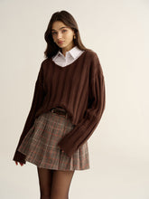 Loose V-Neck Textured Sweater