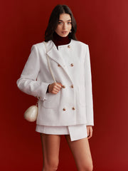 Metal Double-Breasted Tweed Blazer