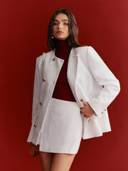 Metal Double-Breasted Tweed Blazer