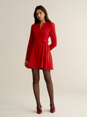 V-Neck Bow Detail Mini Dress