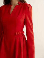 V-Neck Bow Detail Mini Dress