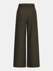 Fold-Over Waistband Straight-Leg Pants