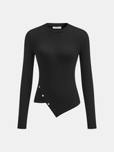 Asymmetric Ribbed Knit Top