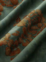 Floral Jacquard Ruched Maxi Skirt