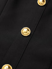 Pleated Panel Collared Sleeveless Mini Dress