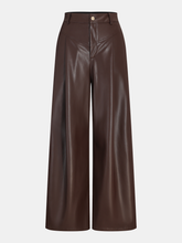 Faux Leather Wide-Leg Pants