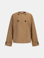 Double-Breasted Coat with Scarf Collar