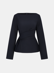 Long Sleeve Asymmetric Blouse