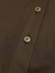 Belted Drawstring Sleeve Shirt Dress