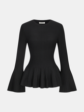 Flared Sleeve Peplum Knit Top