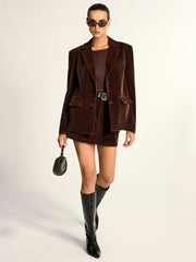 Velvet Shawl Collar Blazer