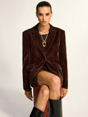 Velvet Shawl Collar Blazer