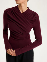 Cross Ruched Long Sleeve Top