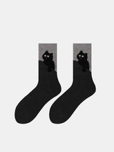 Cat Graphic Detail Mid-Calf Socks