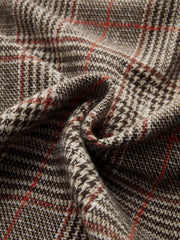 Metal Detail Slit Plaid Wide-Leg Pants