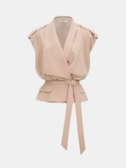 Tie-Waist Wrap Sleeveless Vest