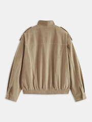 Oversized Suede Effect Utility Jacket