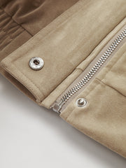 Oversized Suede Effect Utility Jacket