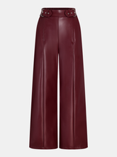 High-Waist Faux Leather Straight-Leg Pants