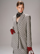 Polka Dot Double-Breasted Blazer