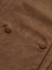 Suede Effect Belted Lapel Jacket
